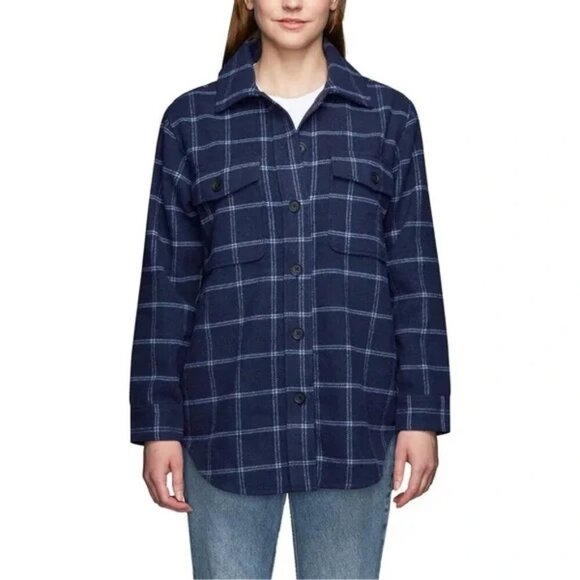 NEW Tilley Plaid Shacket | Navy - Picture 1 of 5